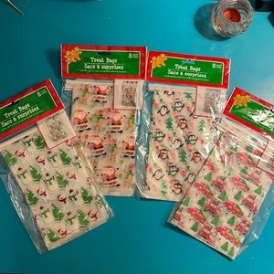 Adorable Christmas Lot of 4 Treat Bags with Ties